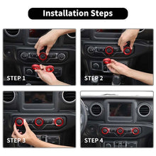 For 2018+ Jeep Wrangler JL JLU & Gladiator JT Air Conditioner Switch Knob Cover Trim C Style RT-TCZ