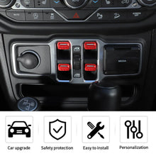 For 2018+ Jeep Wrangler JL JLU & Gladiator JT Aluminum Alloy Window Switch Button Cover Trim - Power Window Control Accent RT-TCZ