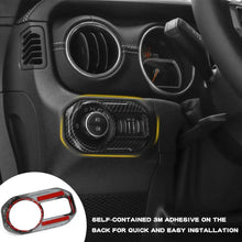 For 2018+ Jeep Wrangler JL JLU & Gladiator JT Car Headlight Lamp Switch Button Decoration Frame Trim RT-TCZ