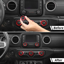 For 2018+ Jeep Wrangler JL JLU & Gladiator JT Center Console Small Screen Switch Knob Ring Trim RT-TCZ