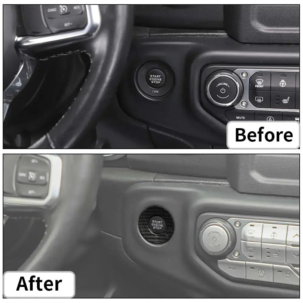 Jlr Start Button Jeep Wrangler JL JLU & Gladiator JT Start Button Cover (2018–2025 ...