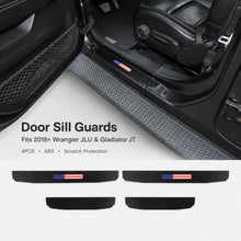 For 2018+ Jeep Wrangler JL JLU & Gladiator JT  Front & Rear Entry Guards Door Sill Plate Protectors Threshold Cover USA Flag RT-TCZ