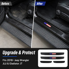 For 2018+ Jeep Wrangler JL JLU & Gladiator JT  Front & Rear Entry Guards Door Sill Plate Protectors Threshold Cover USA Flag RT-TCZ