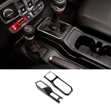 For 2018+ Jeep Wrangler JL JLU & Gladiator JT Gear Shift Center Console Panel Trim Cover Black Carbon Fiber RT-TCZ