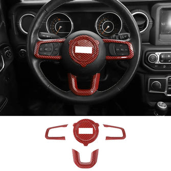 For 2018+ Jeep Wrangler JL/JLU & Gladiator JT Steering Wheel Center & Outer Trim – 4 Pieces Set RT-TCZ