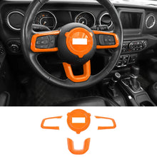 For 2018+ Jeep Wrangler JL/JLU & Gladiator JT Steering Wheel Center & Outer Trim – 4 Pieces Set RT-TCZ