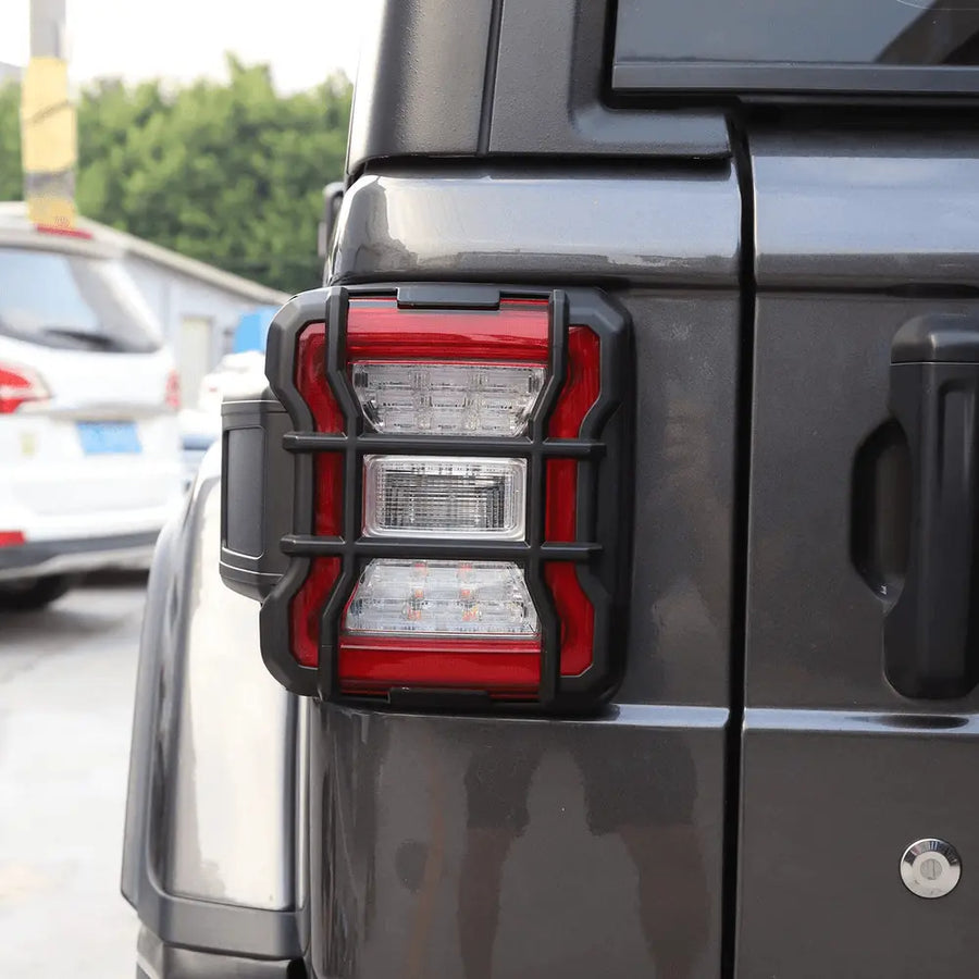 US Flag Tail Light Protector Cover Trim For Jeep Wrangler JL 2018 – Black Iron, Rear