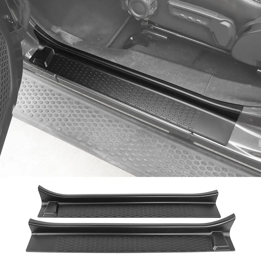 Custom Install Parts Anti-Slip Door Sill Protectors – Black Textured Scuff Guards (4 Strips)