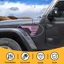 For 2018+ Jeep Wrangler JL & Gladiator JT American Flag Fender Vent Decal Stickers Trim RT-TCZ