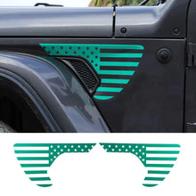 For 2018+ Jeep Wrangler JL & Gladiator JT American Flag Fender Vent Decal Stickers Trim RT-TCZ
