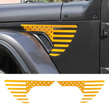 For 2018+ Jeep Wrangler JL & Gladiator JT American Flag Fender Vent Decal Stickers Trim RT-TCZ
