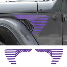 For 2018+ Jeep Wrangler JL & Gladiator JT American Flag Fender Vent Decal Stickers Trim RT-TCZ