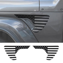 For 2018+ Jeep Wrangler JL & Gladiator JT American Flag Fender Vent Decal Stickers Trim RT-TCZ