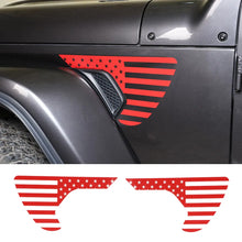 For 2018+ Jeep Wrangler JL & Gladiator JT American Flag Fender Vent Decal Stickers Trim RT-TCZ