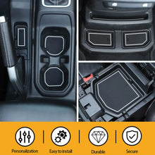 For 2018+ Jeep Wrangler JL & Gladiator JT Anti Dust Mat Inserts Cup Holder Coaster Armrest Storage Box Pad RT-TCZ