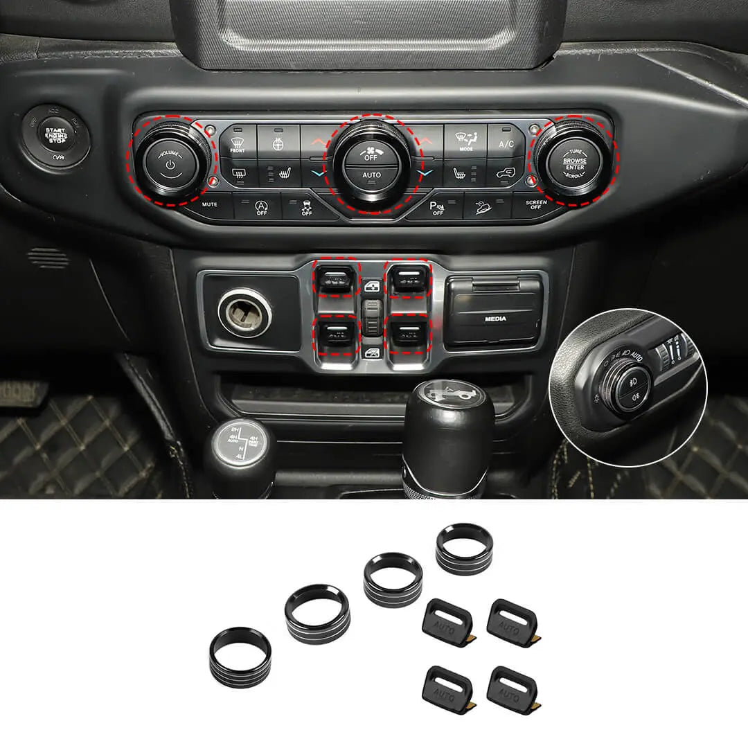 For 2018+ Jeep Wrangler JL & Gladiator JT Center Console Air Con ...
