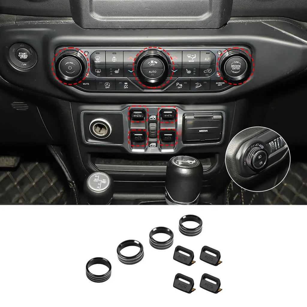 For 2018+ Jeep Wrangler JL & Gladiator JT Center Console Air Con ...