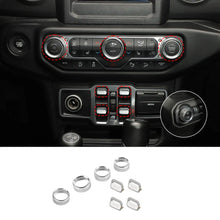 For 2018+ Jeep Wrangler JL & Gladiator JT Center Console Air Con Headlight Switch Window Control Knob Trim RT-TCZ