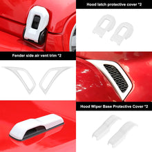 For 2018+ Jeep Wrangler JL & Gladiator JT Exterior Engine Hood Buckle Fender Side Air Vent Trim Cover (6 pcs) RT-TCZ