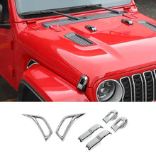 For 2018+ Jeep Wrangler JL & Gladiator JT Exterior Engine Hood Buckle Fender Side Air Vent Trim Cover (6 pcs) RT-TCZ