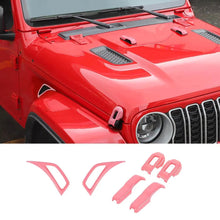 For 2018+ Jeep Wrangler JL & Gladiator JT Exterior Engine Hood Buckle Fender Side Air Vent Trim Cover (6 pcs) RT-TCZ