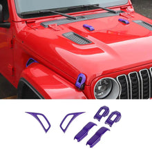 For 2018+ Jeep Wrangler JL & Gladiator JT Exterior Engine Hood Buckle Fender Side Air Vent Trim Cover (6 pcs) RT-TCZ