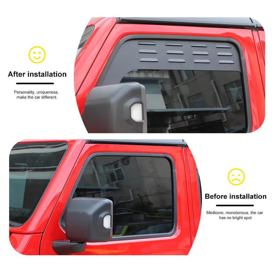 For 2018+ Jeep Wrangler JL & Gladiator JT Front Door Window Louver