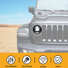 For 2018+ Jeep Wrangler JL & Gladiator JT Front Headlight Lamp Cover Decor Trim Smoked Black RT-TCZ