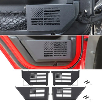 For 2018+ Jeep Wrangler JL & Gladiator JT Front/Rear Door Net Replacement Insert Metal Storage Box Door Map Pocket US Flag RT-TCZ