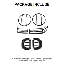 For 2018+ Jeep Wrangler JL & Gladiator JT Head Lights Turn Signal Side Mirror Light Trim Cover Kit (6 pcs) RT-TCZ