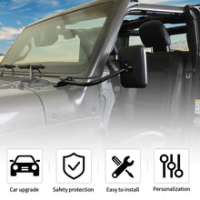 For 2018+ Jeep Wrangler JL & Gladiator JT Rear View Side Hinge Door Off Mirrors Rectangular RT-TCZ