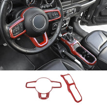 For 2018+ Jeep Wrangler JL & Gladiator JT Steering Wheel Water Cup Gear Shift Panel Cover Trim Kit (2 pcs) RT-TCZ
