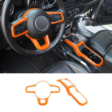 For 2018+ Jeep Wrangler JL & Gladiator JT Steering Wheel Water Cup Gear Shift Panel Cover Trim Kit (2 pcs) RT-TCZ