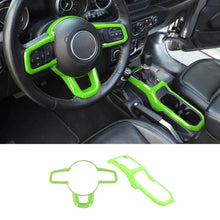 For 2018+ Jeep Wrangler JL & Gladiator JT Steering Wheel Water Cup Gear Shift Panel Cover Trim Kit (2 pcs) RT-TCZ