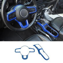 For 2018+ Jeep Wrangler JL & Gladiator JT Steering Wheel Water Cup Gear Shift Panel Cover Trim Kit (2 pcs) RT-TCZ