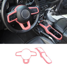 For 2018+ Jeep Wrangler JL & Gladiator JT Steering Wheel Water Cup Gear Shift Panel Cover Trim Kit (2 pcs) RT-TCZ