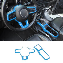 For 2018+ Jeep Wrangler JL & Gladiator JT Steering Wheel Water Cup Gear Shift Panel Cover Trim Kit (2 pcs) RT-TCZ