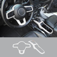 For 2018+ Jeep Wrangler JL & Gladiator JT Steering Wheel Water Cup Gear Shift Panel Cover Trim Kit (2 pcs) RT-TCZ