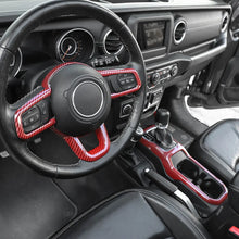 For 2018+ Jeep Wrangler JL & Gladiator JT Steering Wheel Water Cup Gear Shift Panel Cover Trim Kit (2 pcs) RT-TCZ