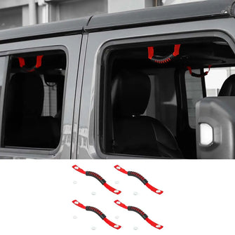 For 2018+ Jeep Wrangler JL &Gladiatar JT 2-in-1 Roll Bar Grab Handles Paracord Grip Handle 4Pcs RT-TCZ