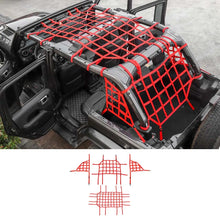 For 2018+ Jeep Wrangler JLU 4 Door Mesh Roof Top Net Restraint Protective Cargo Net Trunk Net 4 pcs RT-TCZ