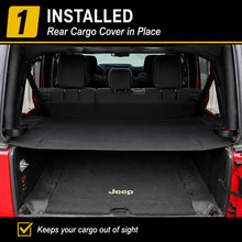 For 2018+ Jeep Wrangler JLU 4-Door Rear Cargo Cover Privacy Shade Trunk Luggage Cover Waterproof Nylon RT-TCZ