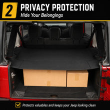 For 2018+ Jeep Wrangler JLU 4-Door Rear Cargo Cover Privacy Shade Trunk Luggage Cover Waterproof Nylon RT-TCZ