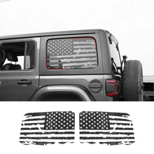 For 2018+ Jeep Wrangler JLU 4 Door Rear Window Decals Vinyl American Flag Stickers RT-TCZ