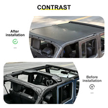 For 2018+ Jeep Wrangler JLU 4-Door Sunshade Mesh Sun Shade Top UV Protection Bikini Top Full Length with PU Leather RT-TCZ