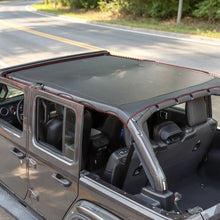 For 2018+ Jeep Wrangler JLU 4-Door Sunshade Mesh Sun Shade Top UV Protection Bikini Top Full Length with PU Leather RT-TCZ