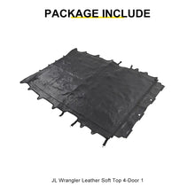 For 2018+ Jeep Wrangler JLU 4-Door Sunshade Mesh Sun Shade Top UV Protection Bikini Top Full Length with PU Leather RT-TCZ