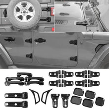 For 2018+ Jeep Wrangler JLU 4Door 24PCS Exterior Trim Kits Door & Hood Hinge Covers RT-TCZ