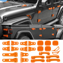 For 2018+ Jeep Wrangler JLU 4Door 24PCS Exterior Trim Kits Door & Hood Hinge Covers RT-TCZ
