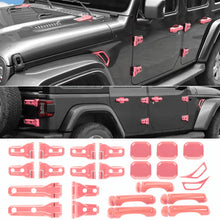 For 2018+ Jeep Wrangler JLU 4Door 24PCS Exterior Trim Kits Door & Hood Hinge Covers RT-TCZ